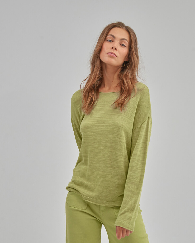 Surkana JERSEY GREEN Sweater Front Lifesyle | Dotique