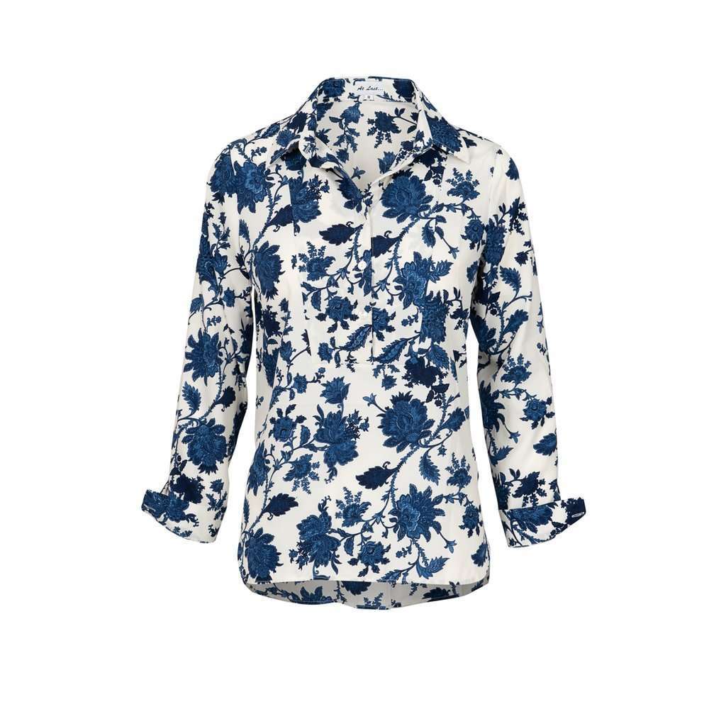 At last London AH54 Blue and Cream Soho Shirt  Front