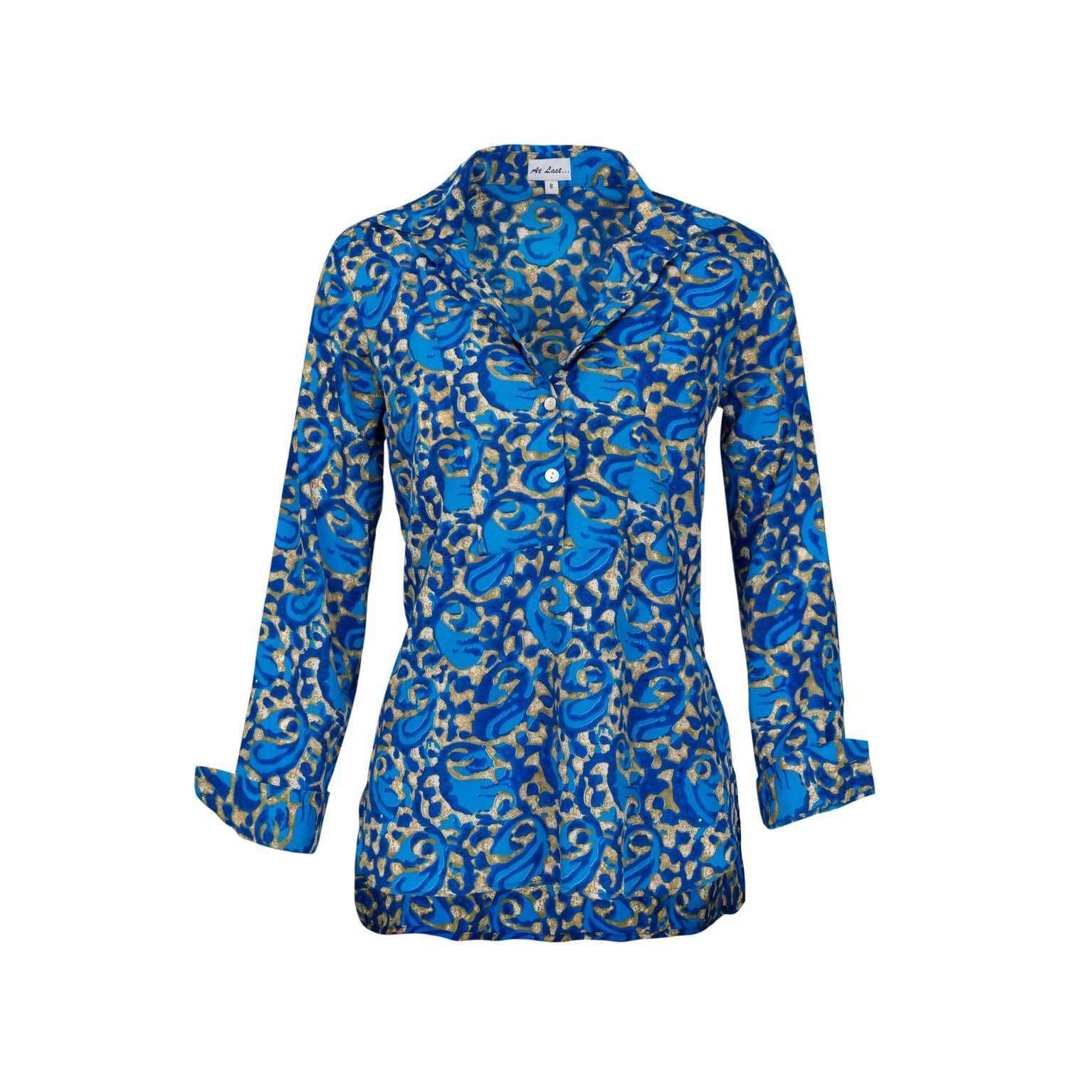 At Last London BH98 Royal Blue Soho Shirt - Dotique - At Last