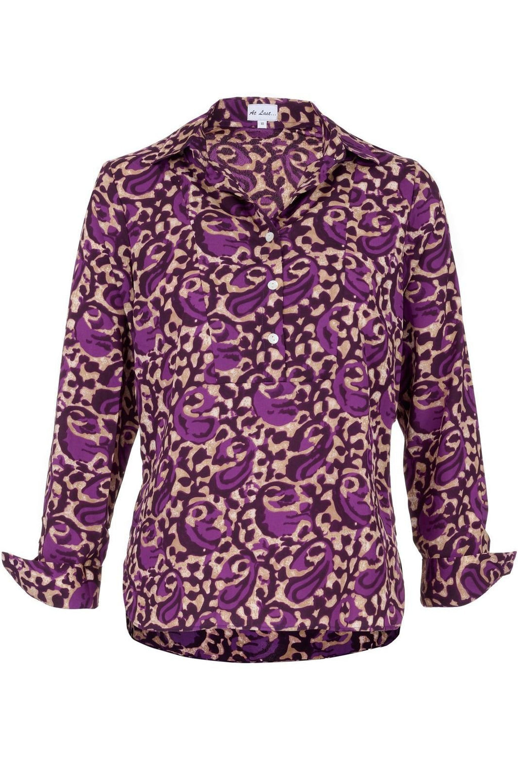 At Last Soho Shirt in Midnight Purple Swirl Front | Dotique