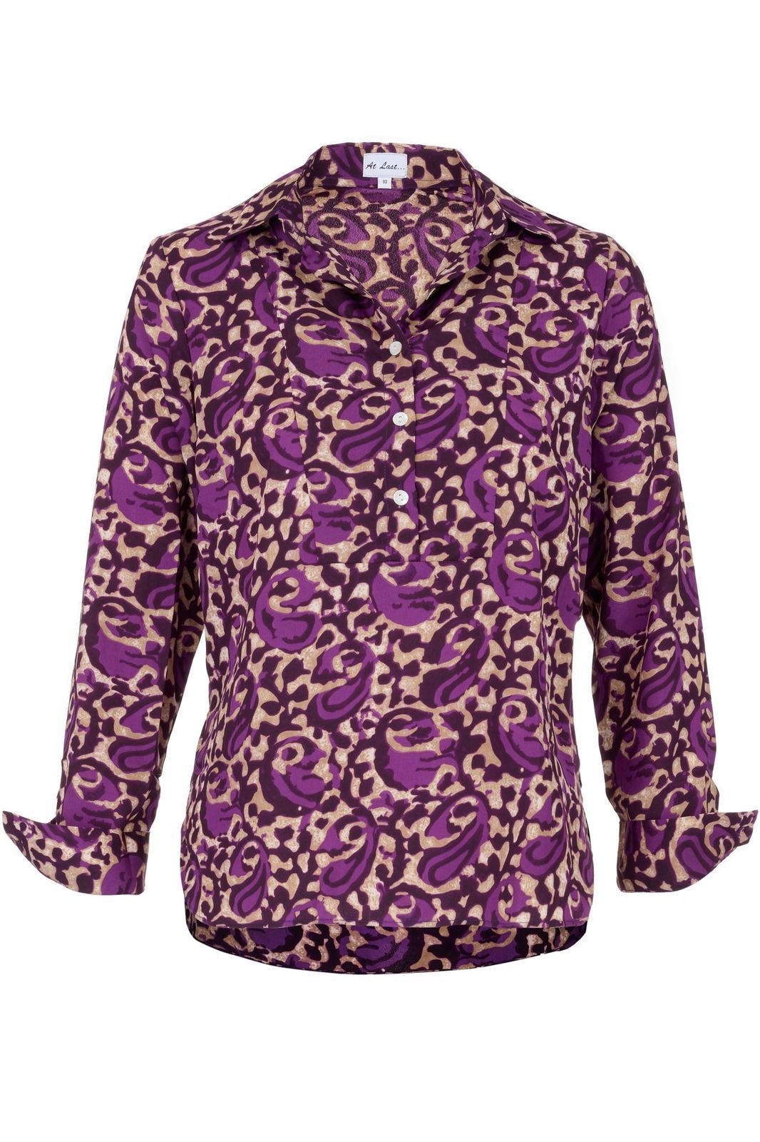 At Last Soho Shirt in Midnight Purple Swirl Front | Dotique