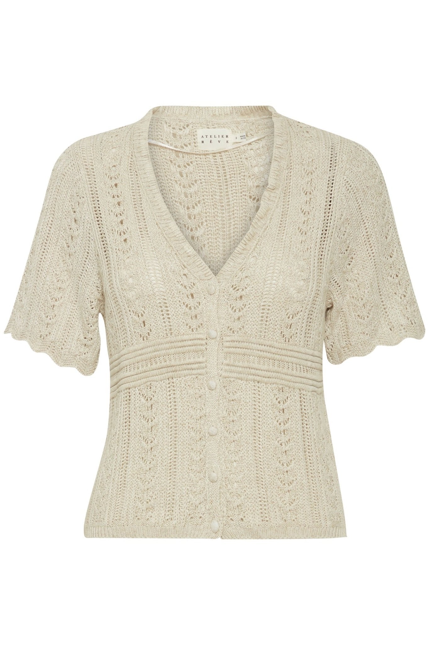Atelier Reve 20120713 IRESTEL Birch Melange Cream Cardigan - Dotique Chesterfield