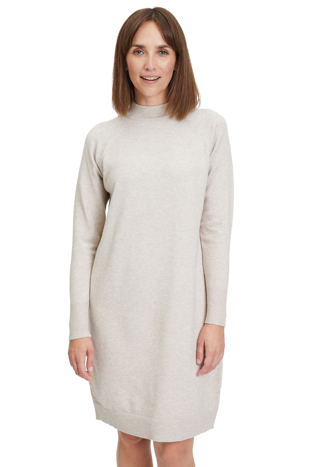 Betty Barclay 50151026 7706 Beige Knitted Dress With Sleeves - Dotique Chesterfield