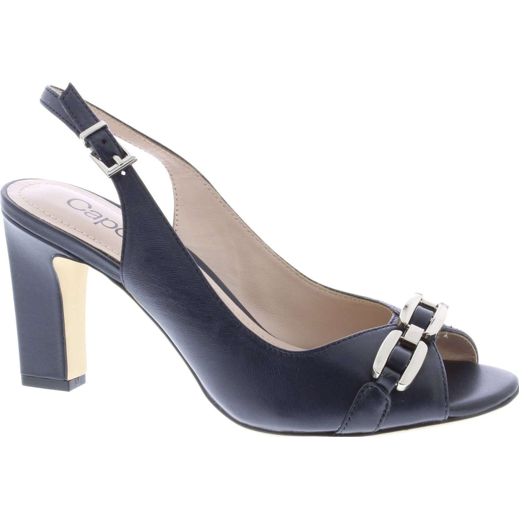 Capollini Carmen Navy Peep Toe Shoe - Dotique - Capollini