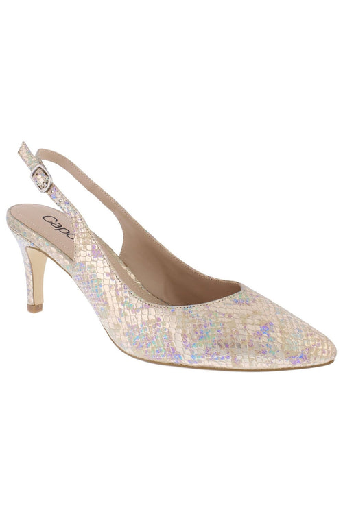 Capollini Catherine 2 C210 Pearlised Gold Sling Shoes - Dotique