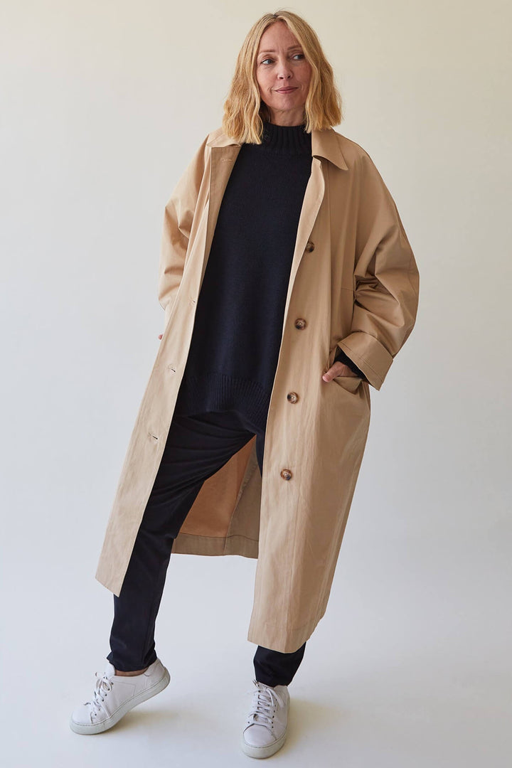 Chalk Piper Beige Trenchcoat - Dotique Chesterfield