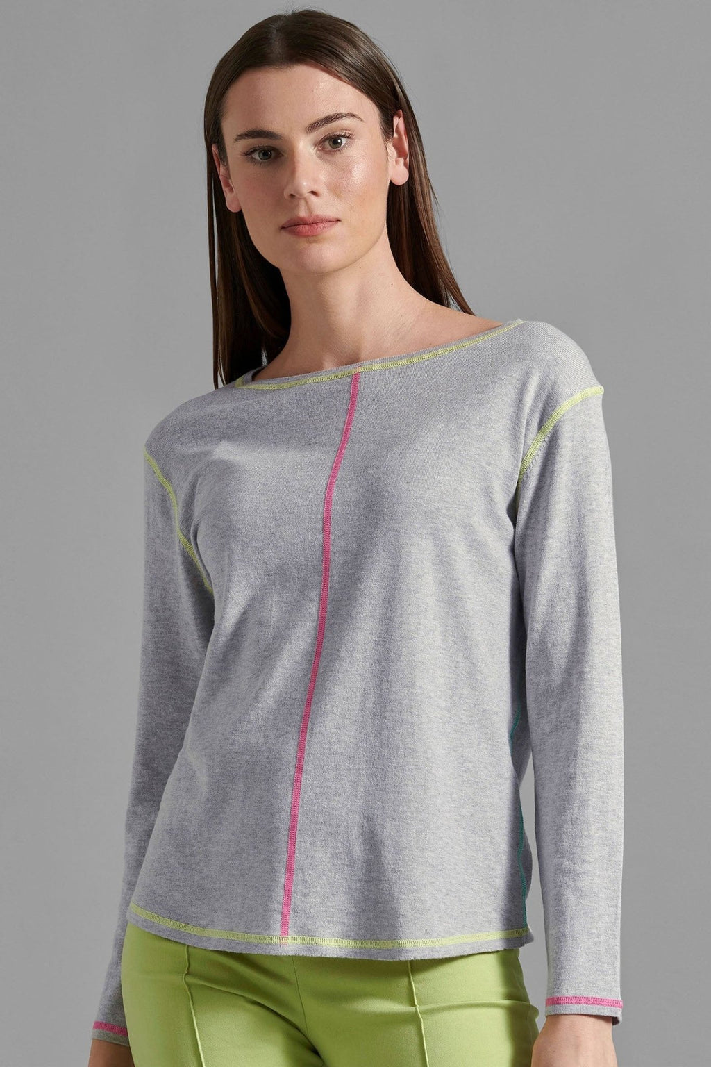 Eve in Paradise Flora 1070-24200-8002 Grey Wide Neck Jumper - Dotique