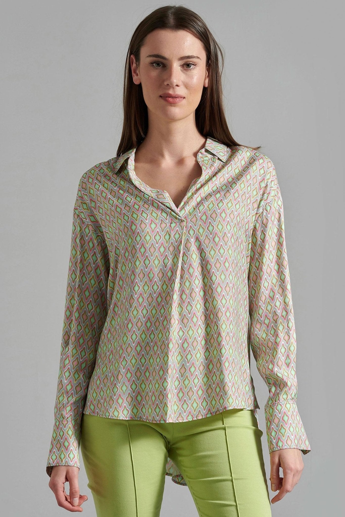 Eve in Paradise Heidi 1076-24263-5812 Green Print Blouse - Dotique