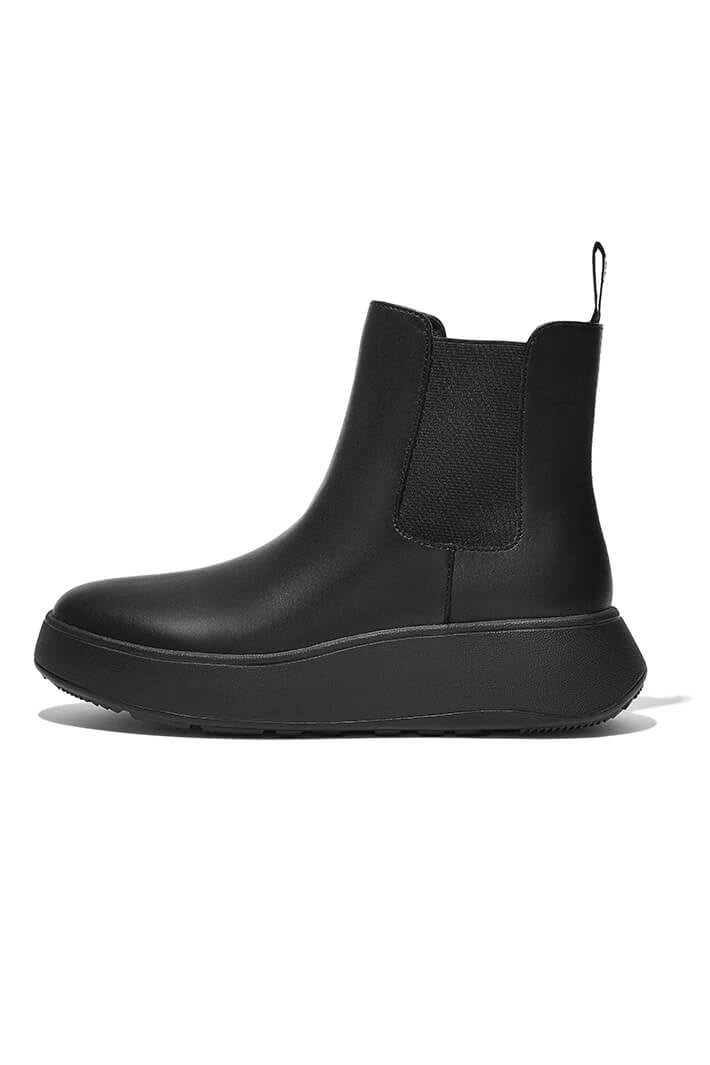 Fitflop F-Mode Leather Flatform Black Chelsea Boot - Dotique