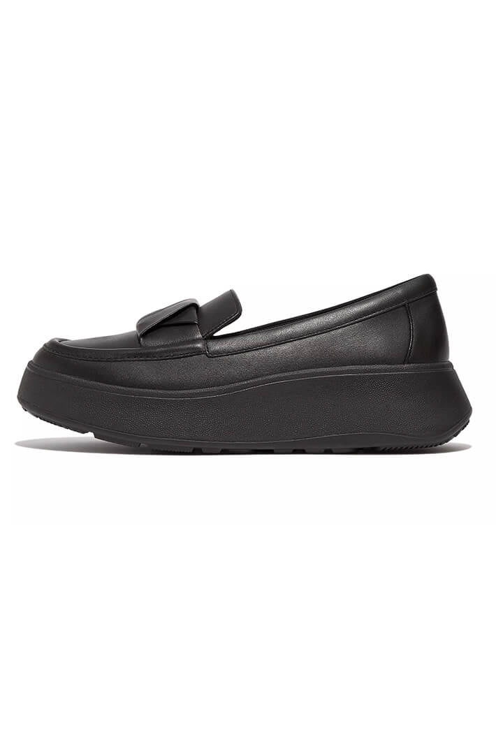 Fitflop F-Mode Leather Flatform Black Penny Loafer