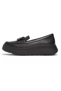 Fitflop F-Mode Leather Flatform Black Penny Loafer