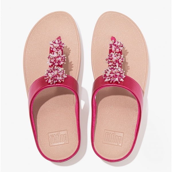 FitFlop FINO Ladies Toe-Post Sandals Fuchsia Rose  Dotique above