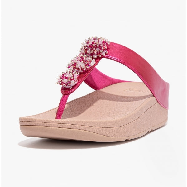 FitFlop FINO Ladies Toe-Post Sandals Fuchsia Rose  Dotique side