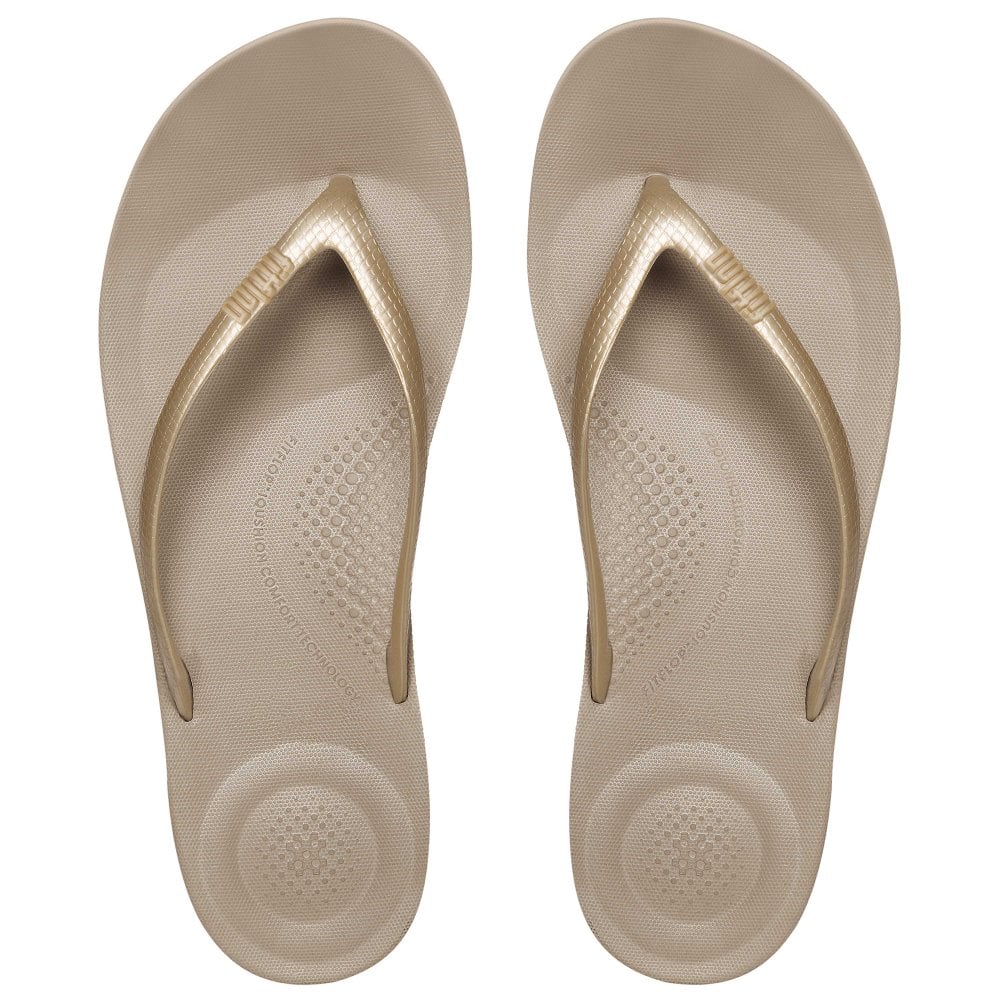 FitFlop IQUSHION Ergonomic Flip - Flops Gold | Dotique - Dotique - Dotique