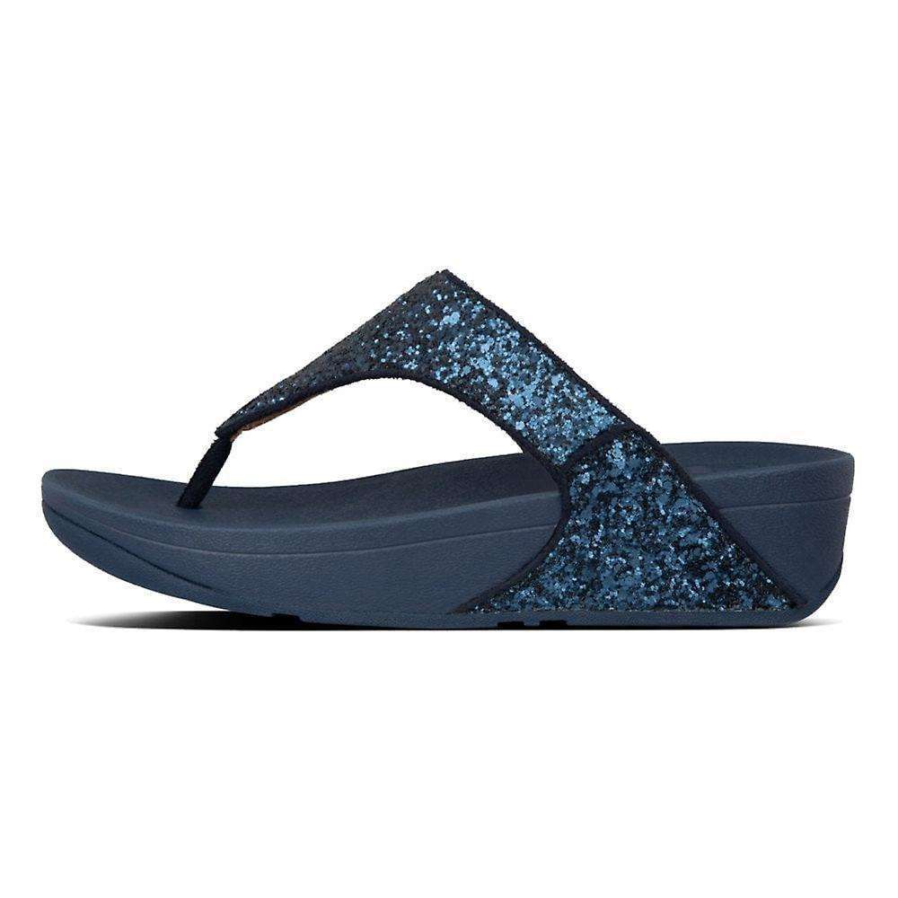FitFlop Lulu Glitter Toe-Thongs Midnight Navy left