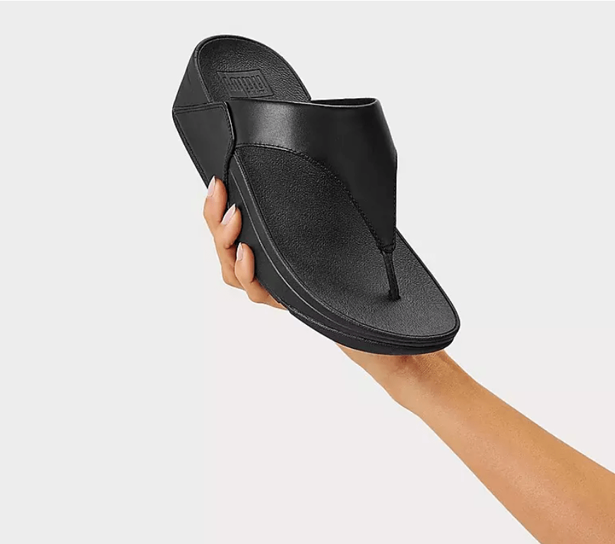 FitFlop Lulu Leather Toepost Black | Dotique - Dotique - Fitflop