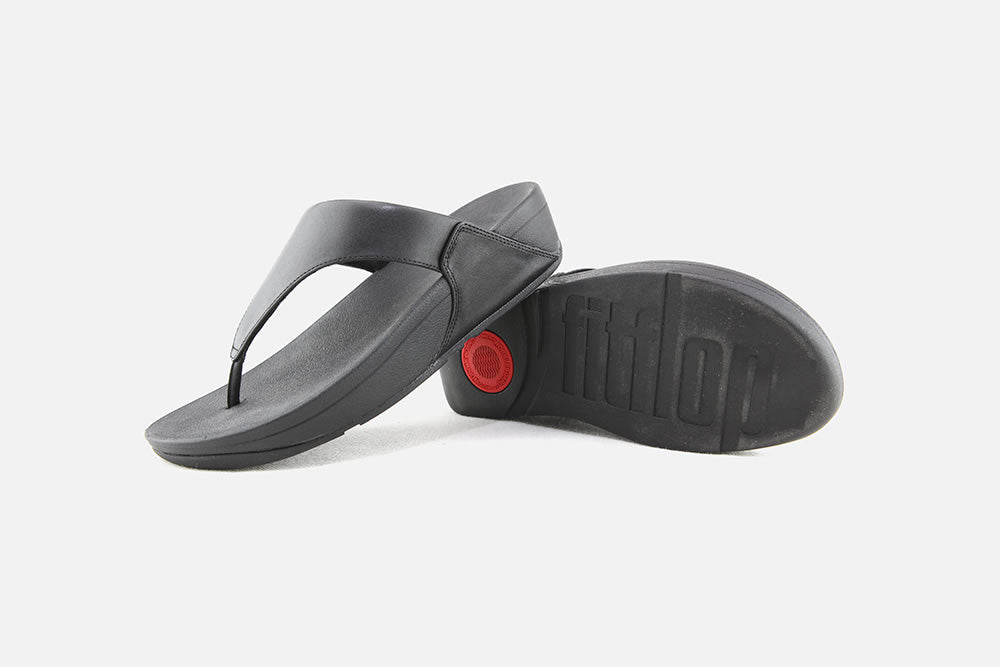 FitFlop Lulu Leather Toepost Black | Dotique - Dotique - Fitflop