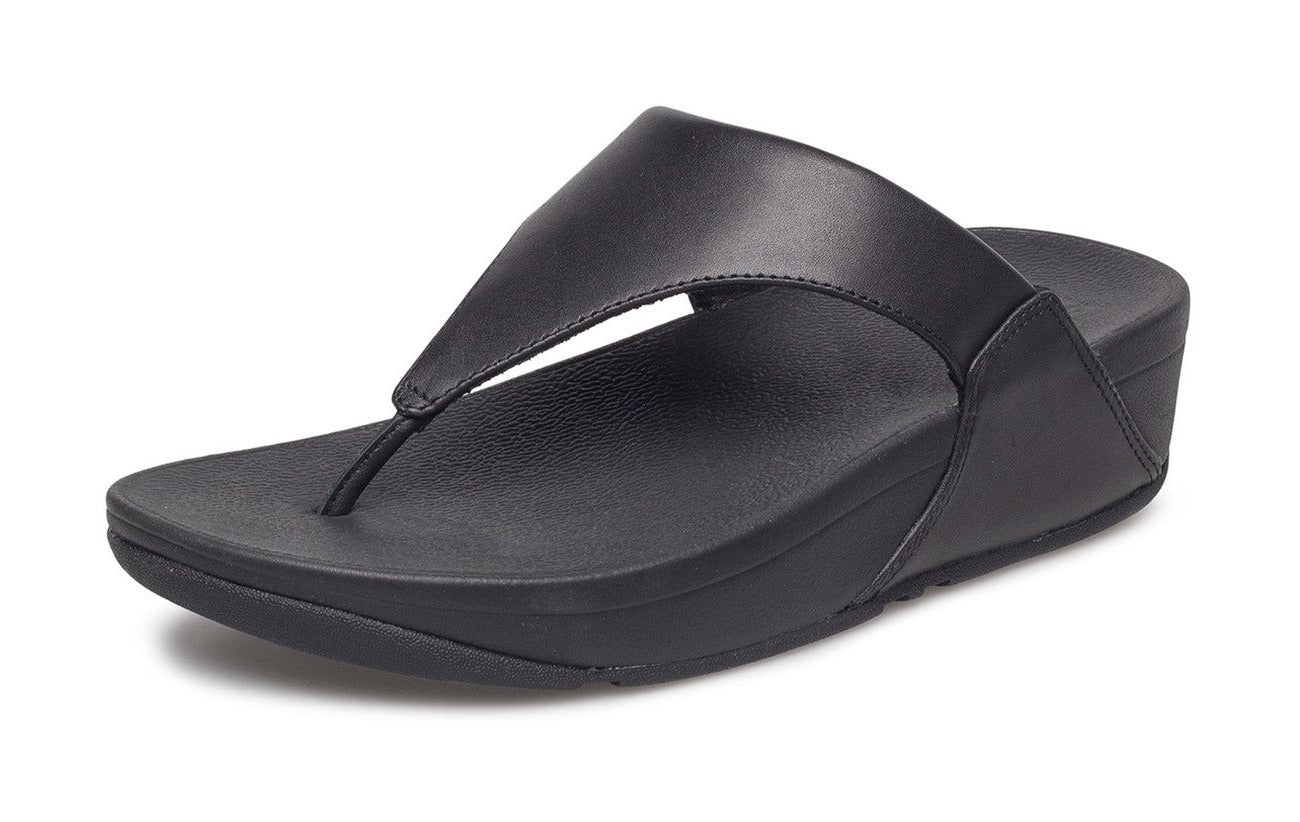 FitFlop Lulu Leather Toepost Black | Dotique - Dotique - Fitflop
