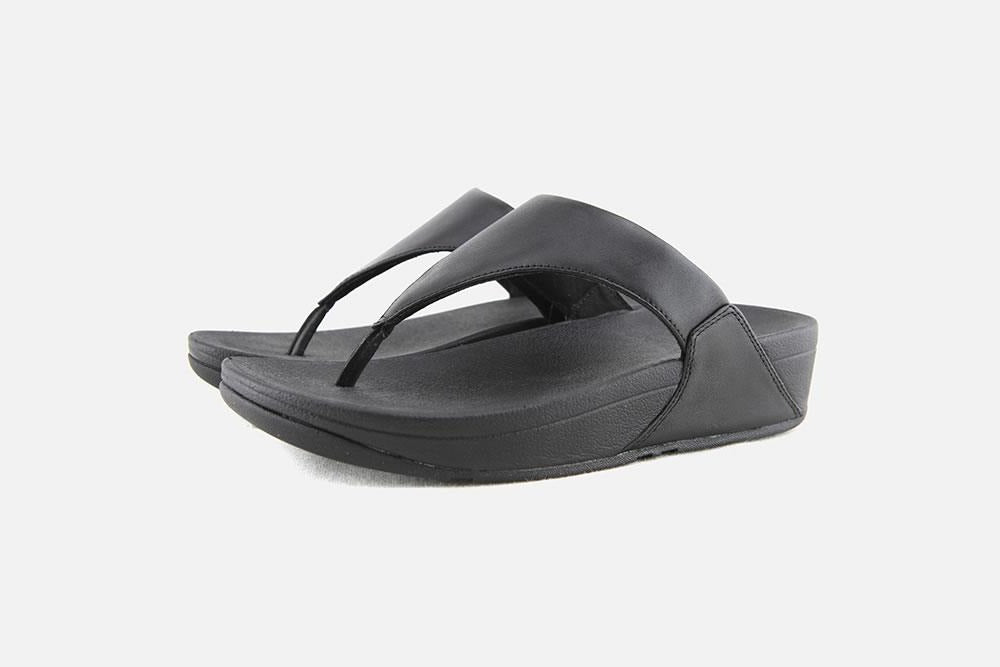 FitFlop Lulu Leather Toepost Black | Dotique - Dotique - Fitflop