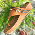 FitFlop Olive Snake Bangle Trim Toe-Post Sandals Light Tan Dotique