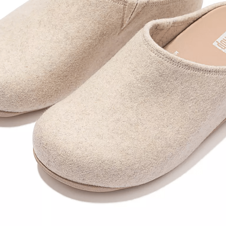 Fitflop Shuv Felt Clogs - Ivory - Dotique - Fitflop
