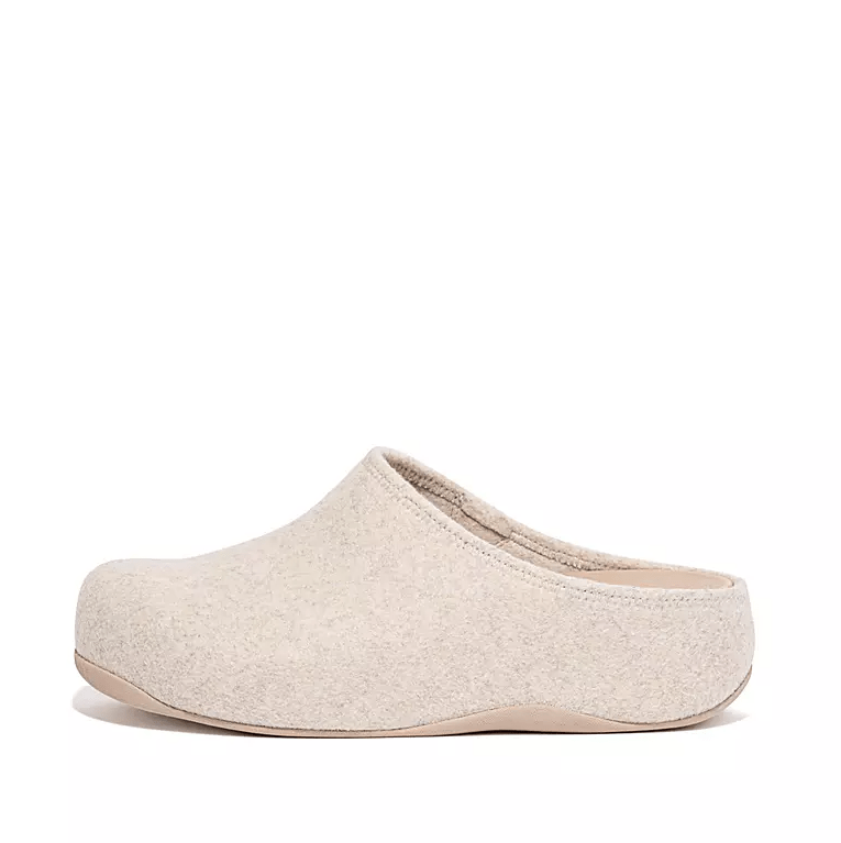 Fitflop Shuv Felt Clogs - Ivory - Dotique - Fitflop