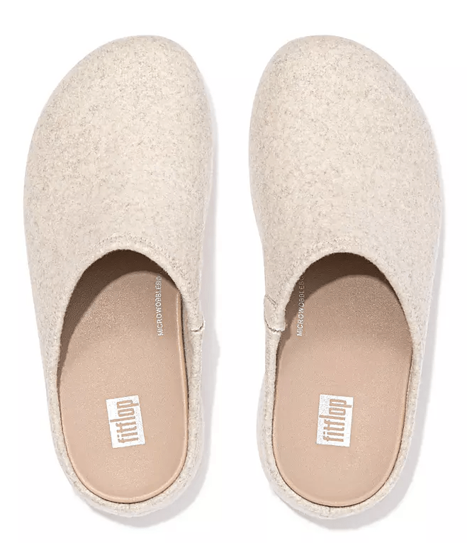 Fitflop Shuv Felt Clogs - Ivory - Dotique - Fitflop