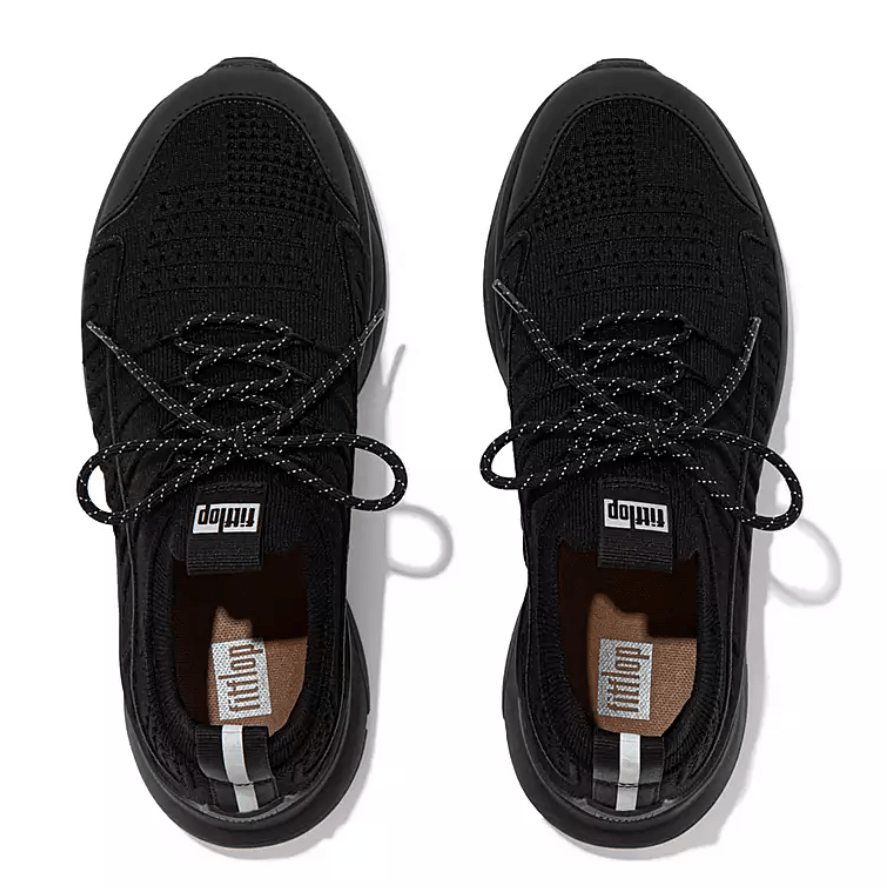 FitFlop Vitamin FF Knit Sports Trainers - Black | Dotique