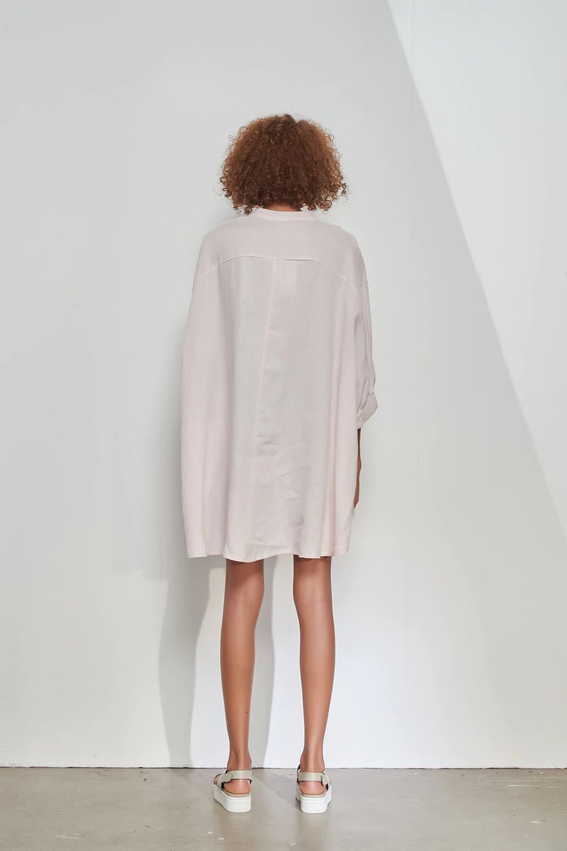 Foil 2668 Pink Oversized Standing Collar Shirt - Dotique - Foil