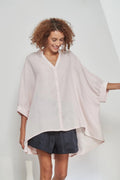 Foil 2668 Pink Oversized Standing Collar Shirt - Dotique - Foil