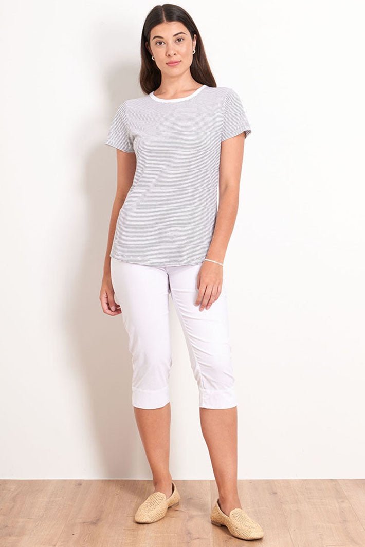 Foil 6971 Trapeze White Cropped Trousers - Dotique