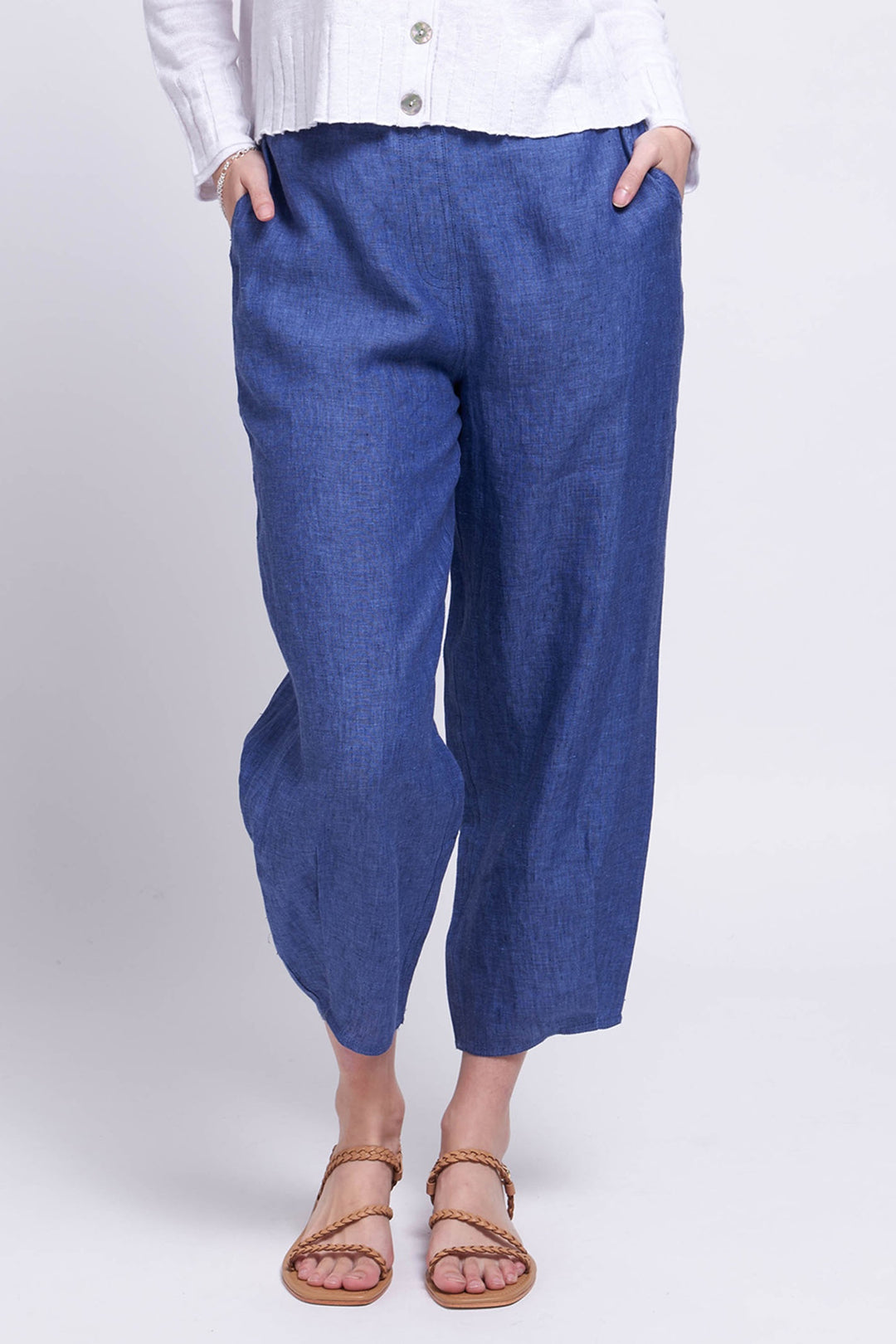 Foil 7481 Blue Denim Hash Up & Away Linen Trousers