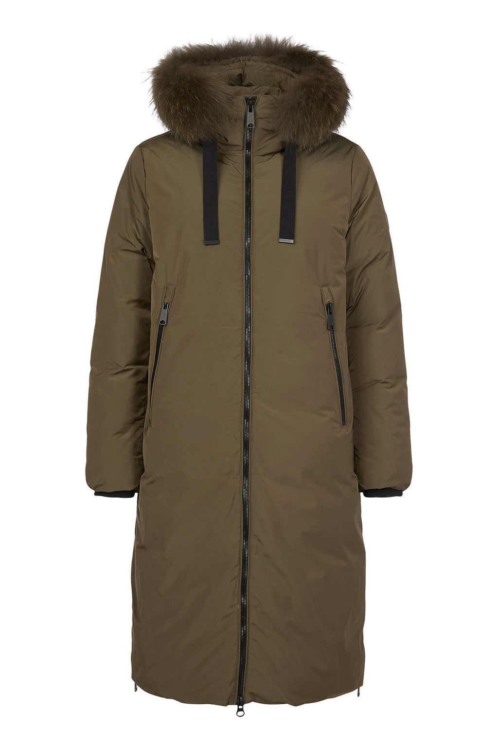 Frandsen Olive Winter Coat 311 Front | Dotique