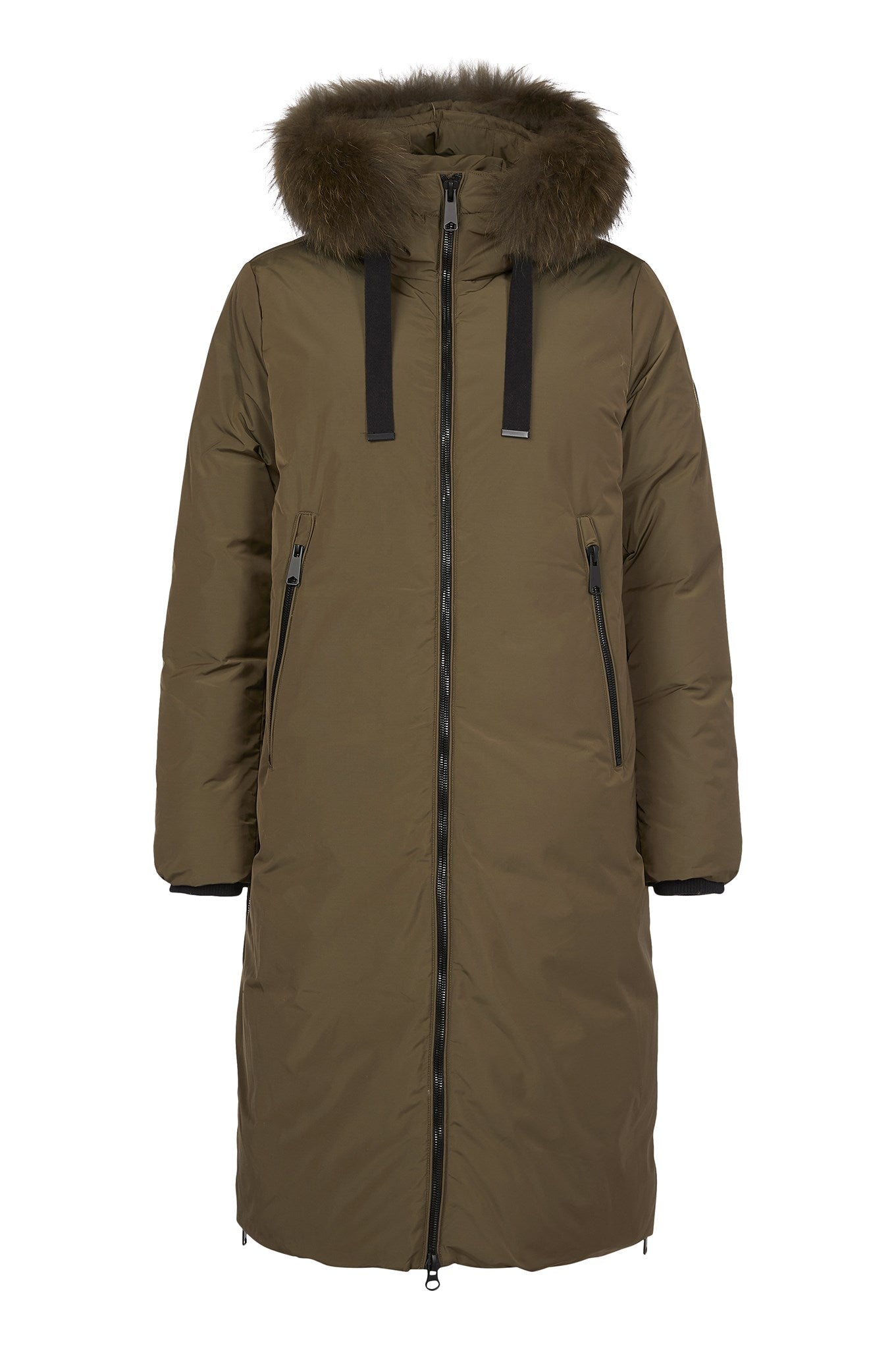 Frandsen Olive Winter Coat 311 Front | Dotique