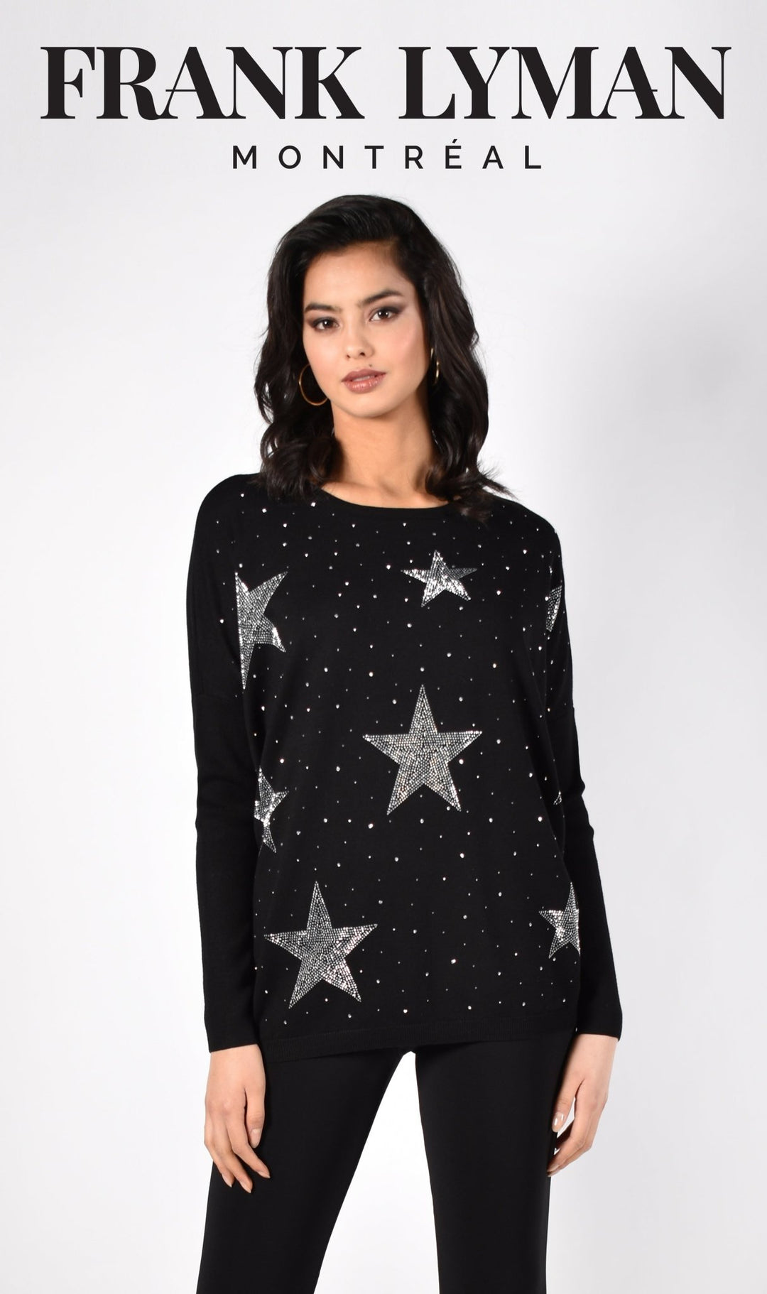 Frank Lyman 213142U Black/ Silver Star Knit Lifestyle | Dotique