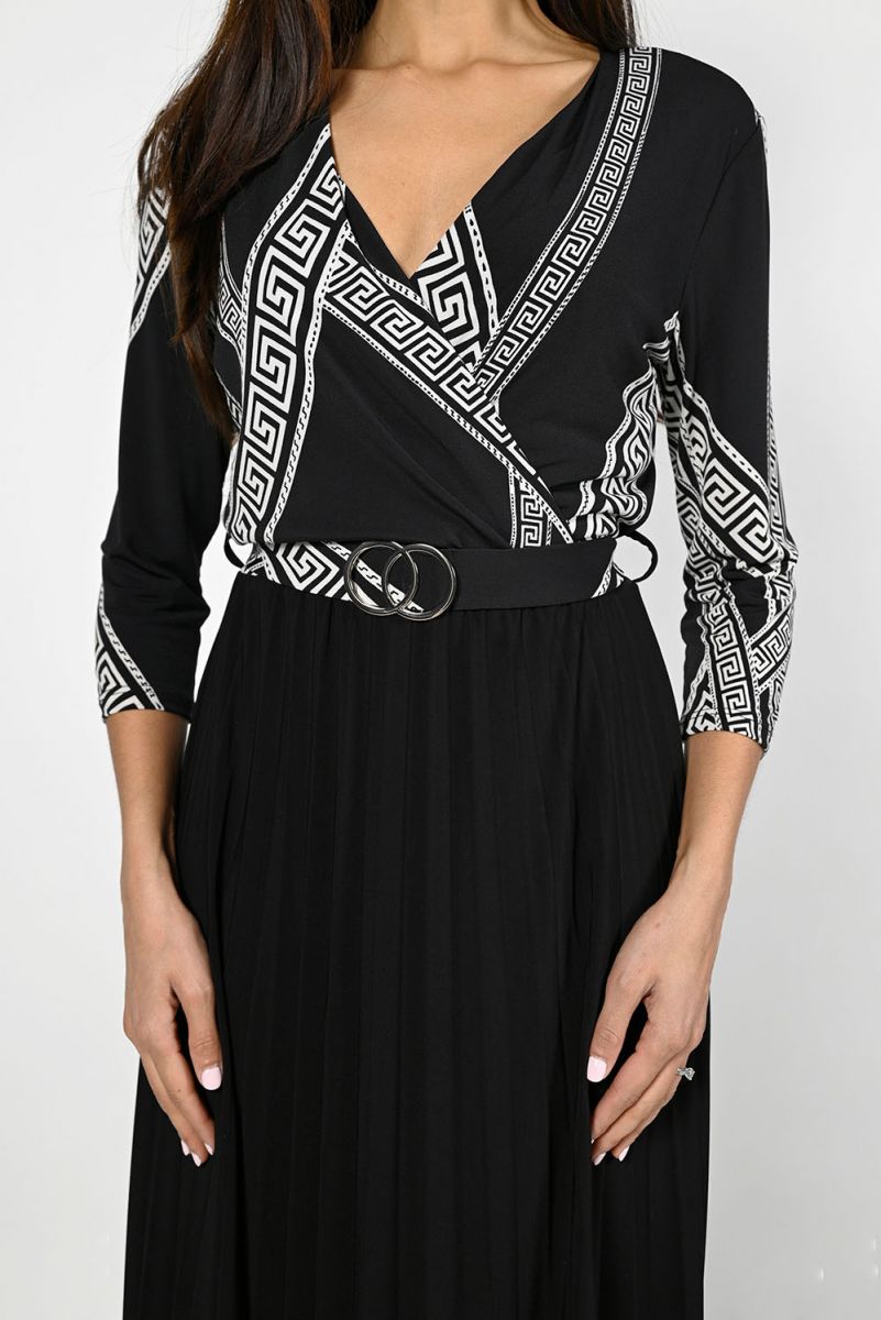Frank Lyman 223011 Black/Beige Dress Detail | Dotique