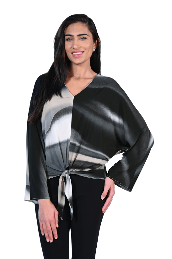 Frank Lyman 223237 Black/Beige Top Front | Dotique