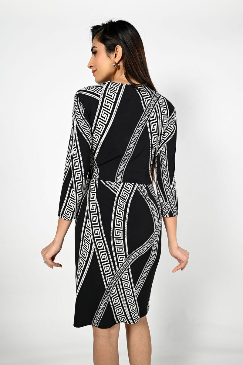 Frank Lyman 223270 Beige Black Dress Back Lifestyle | Dotique