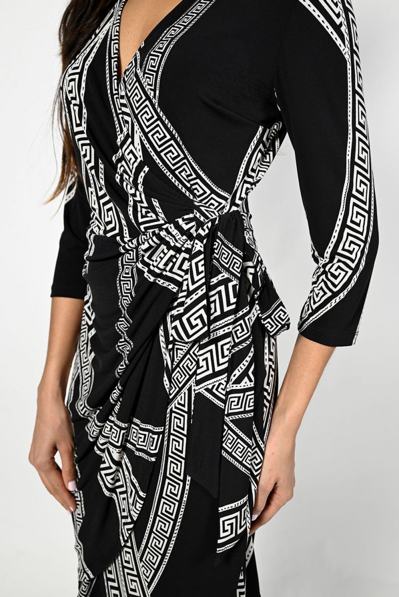 Frank Lyman 223270 Beige Black Dress Detail Lifestyle | Dotique