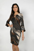 Frank Lyman 223277 Brown/Beige Dress Front | Dotique