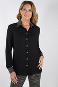 Frank Lyman 233152 Black Contrast Detail Shirt - Dotique
