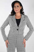 Frank Lyman 233279 Black White Dog Tooth Print Jacket - Dotique - Frank Lyman