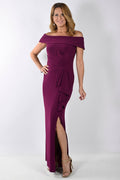 Frank Lyman 239016 Magenta Pink Bardot Neck Evening Dress - Dotique