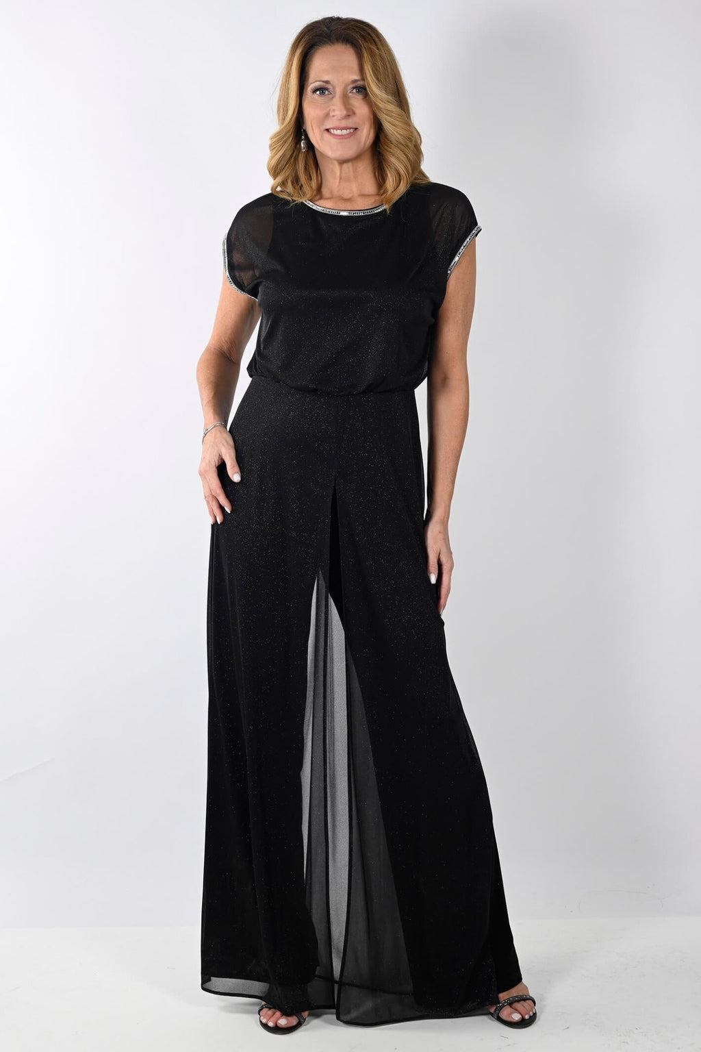 Frank Lyman 239109 Black Shimmer Evening Jumpsuit - Dotique