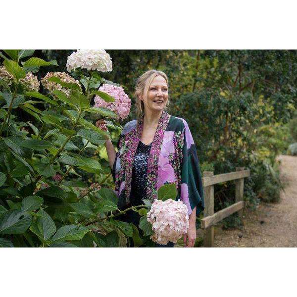 From my Mother's Garden Short Kimono - Hydrangea - Dotique - From my Mother's Garden