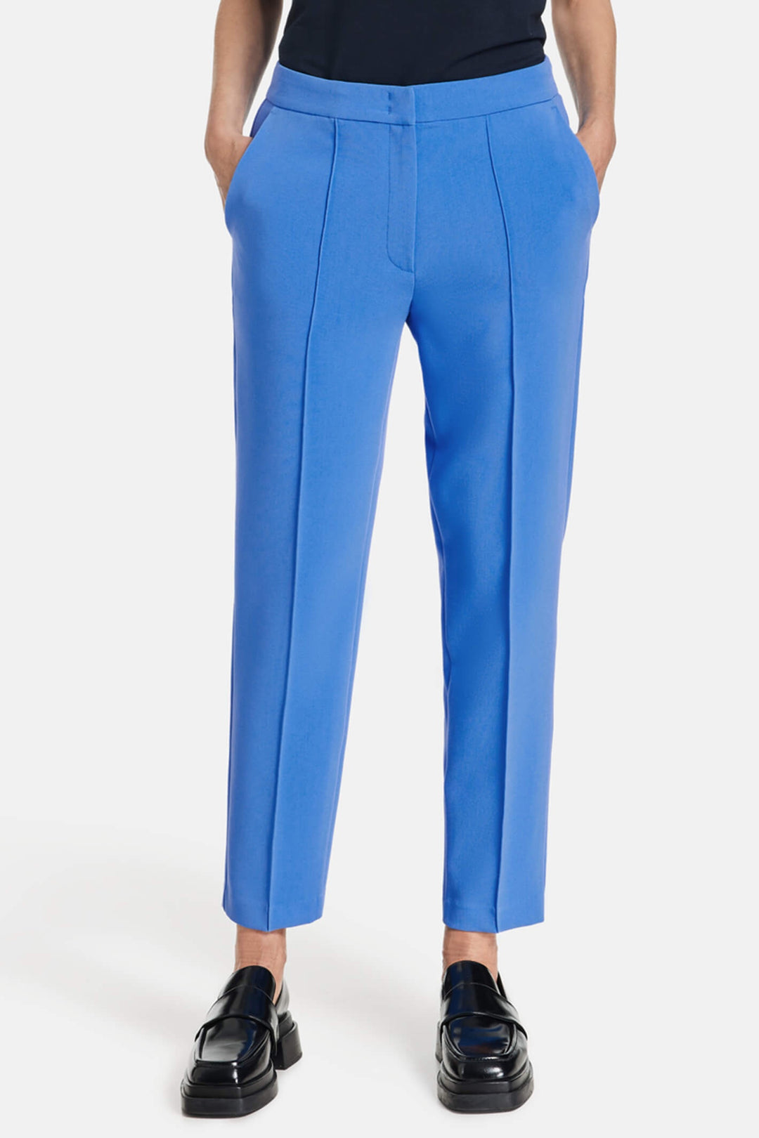 Gerry Weber 220011-31340 Bright Blue Ankle Grazer Trousers - Dotique Chesterfield