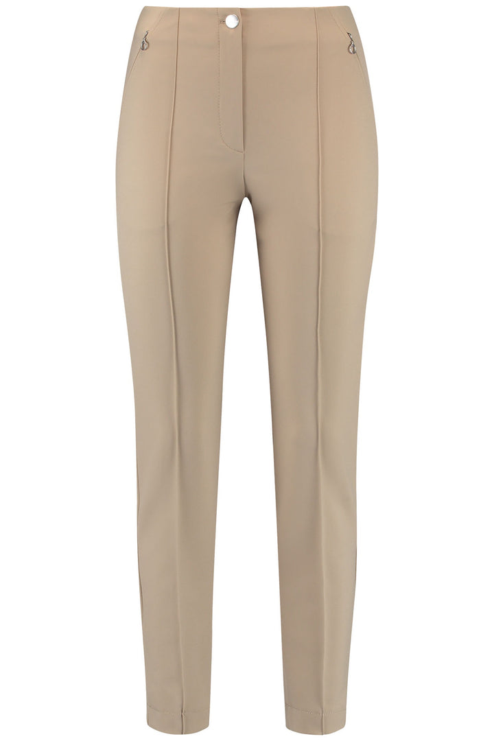 Gerry Weber 222003-66299 Sand Taupe Slim Fit Trousers - Dotique Chesterfield