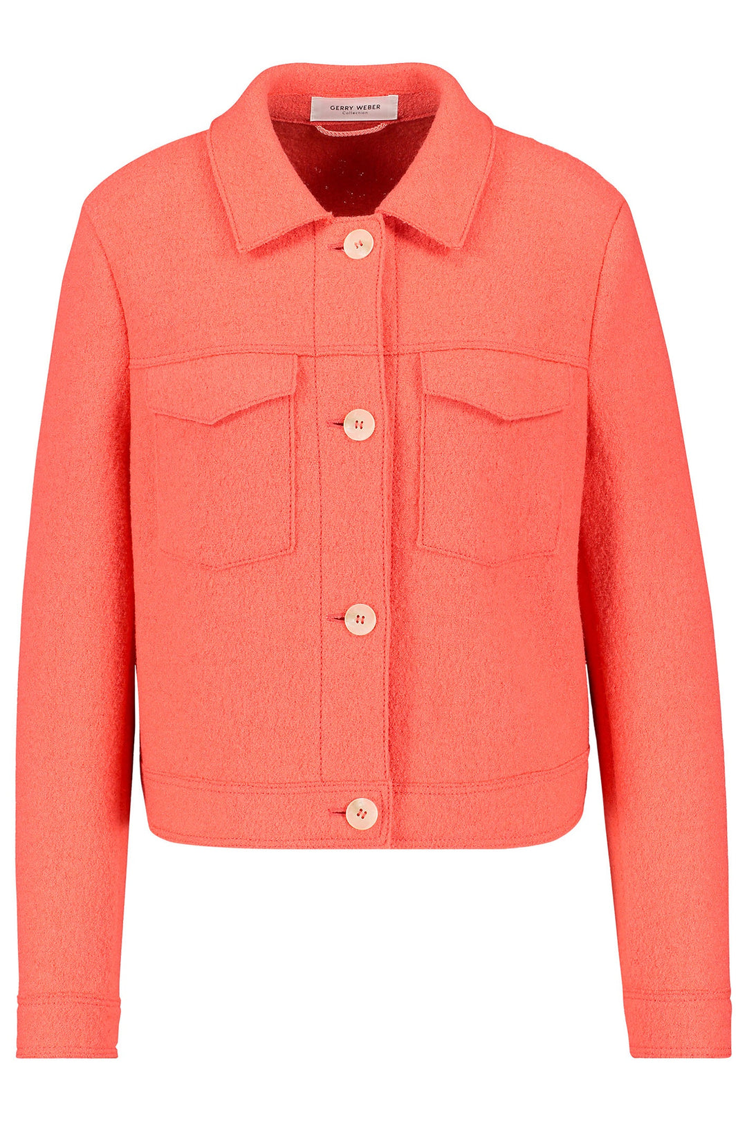 Gerry Weber 330007-31201 Coral Boiled Wool Style Jacket - Dotique Chesterfield