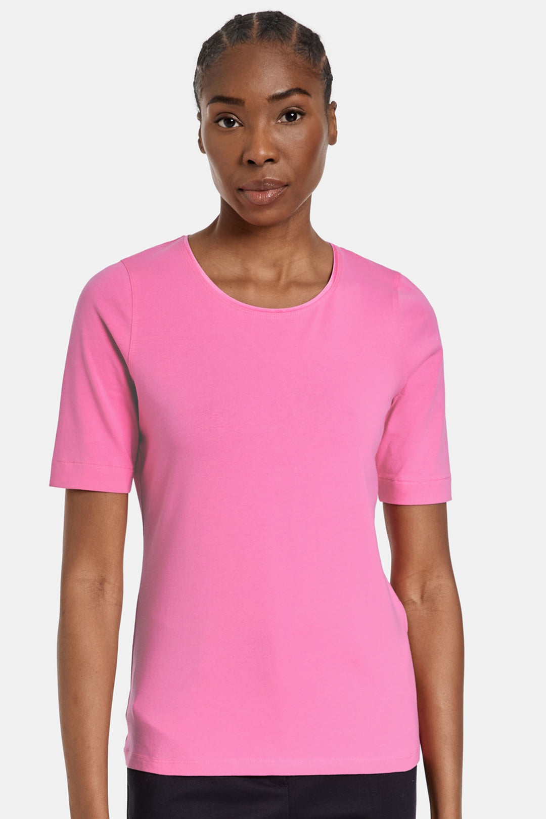 Gerry Weber 977048-44000 Aurora Pink Round Neck T-Shirt - Dotique Chesterfield