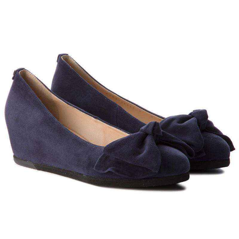 Hogl 3500 dark Blue Velour Wedge Shoe 4212 navy